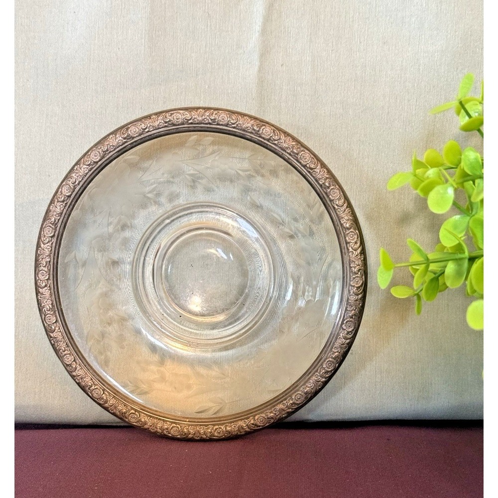 International Silver Prelude Sterling on Cut Glass Candy Dish 6" Bowl - Picture 2 of 11